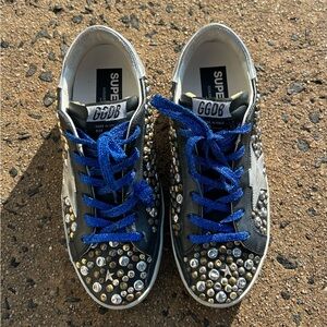 Golden Goose luxury metallic studded sneakers limited edition SZ 38